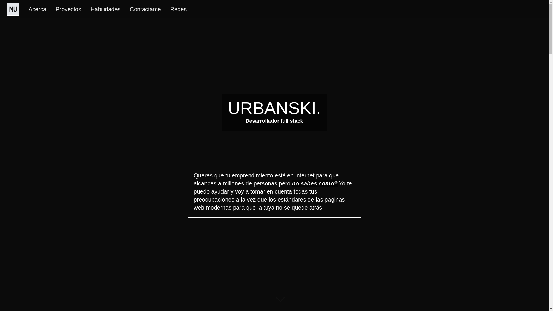 website screenshot of https://urbanskinico.dev/