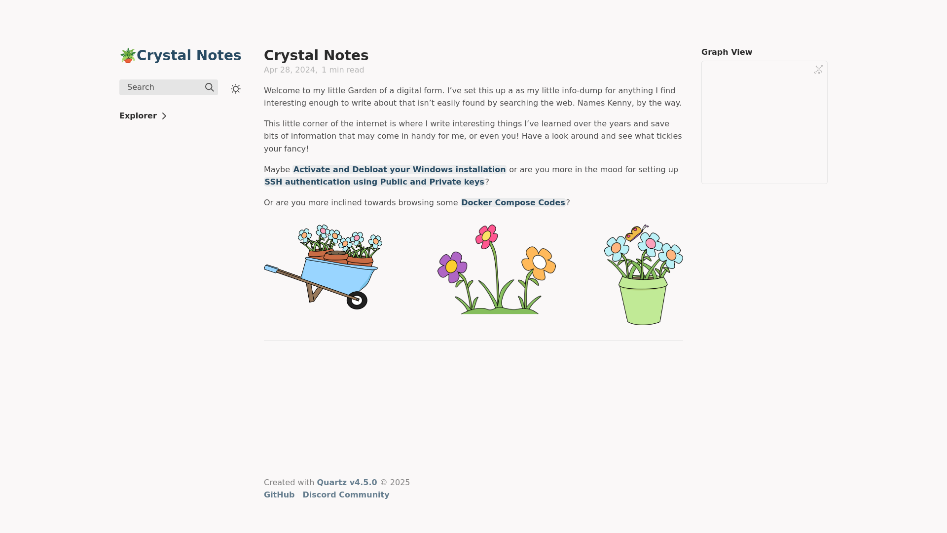website screenshot of https://crystal-notes.pages.dev/