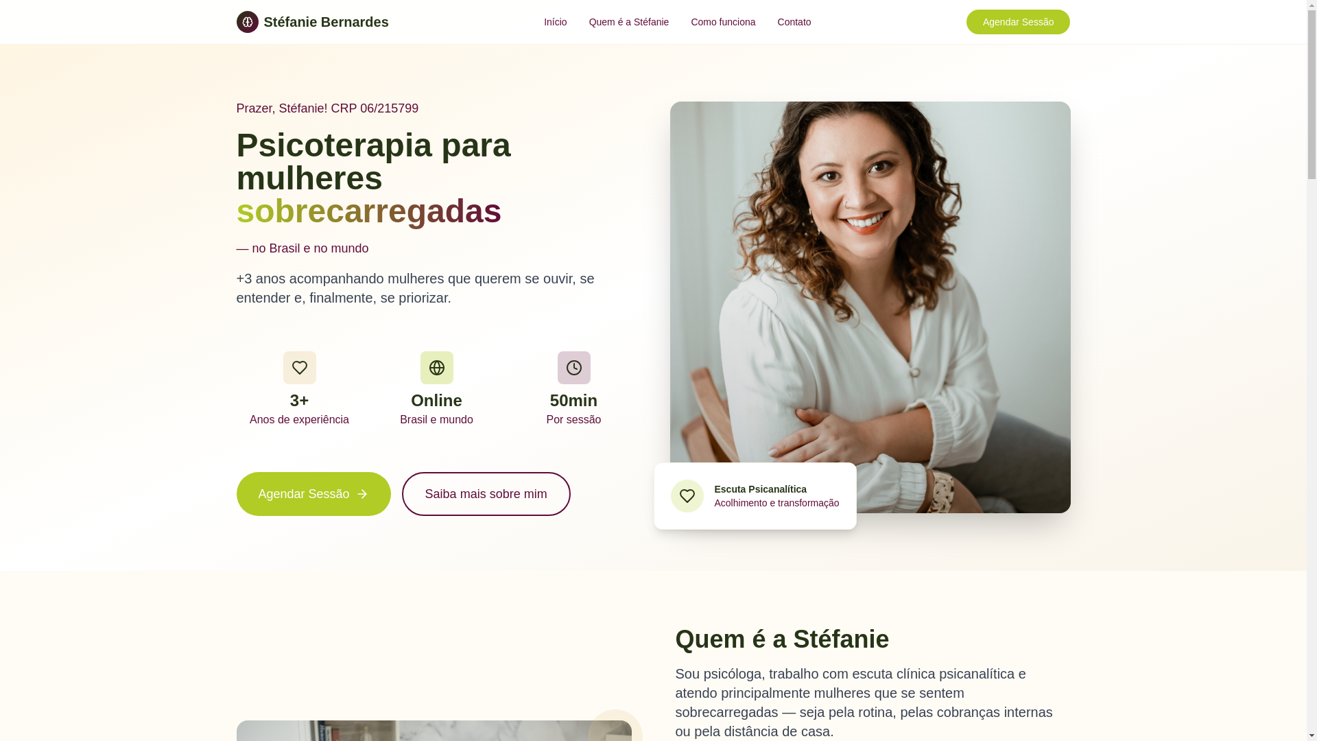 website screenshot of https://stefaniebernardes.com.br/