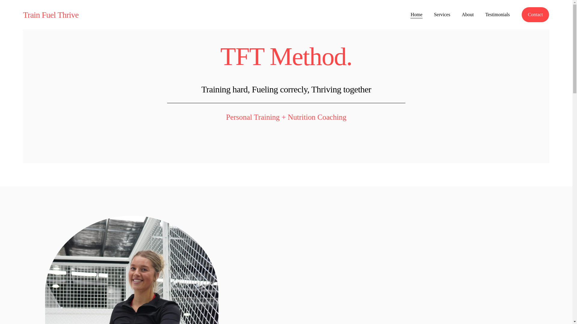 website screenshot of https://tftmethodcoaching.com/
