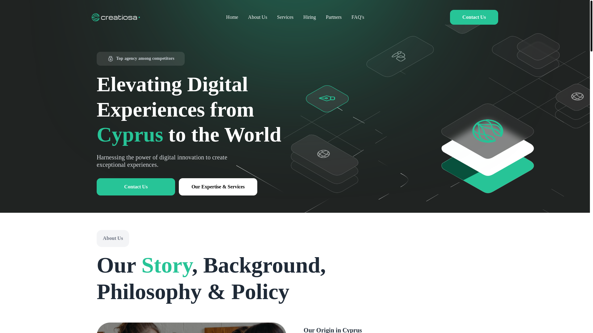 website screenshot of https://creatiosa-website.pages.dev/