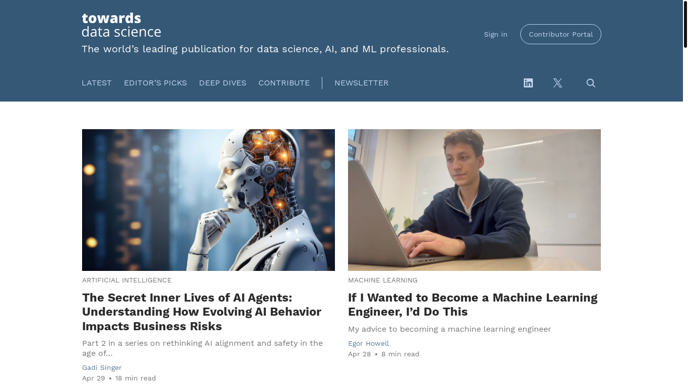 website screenshot of https://towardsdatascience.com/