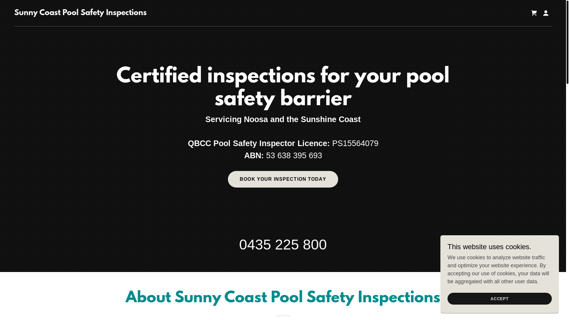 website screenshot of https://sunnycoastpoolinspections.com.au/