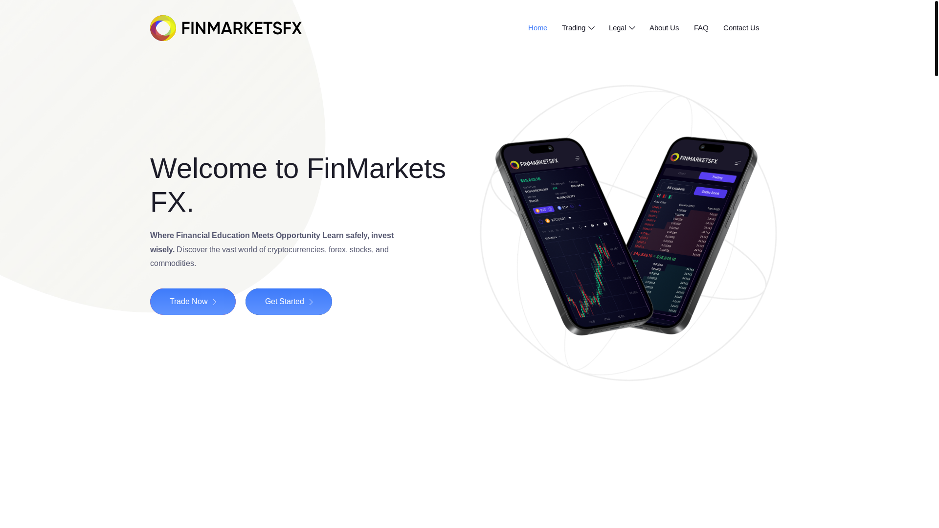 website screenshot of http://www.finmarketsfx.com