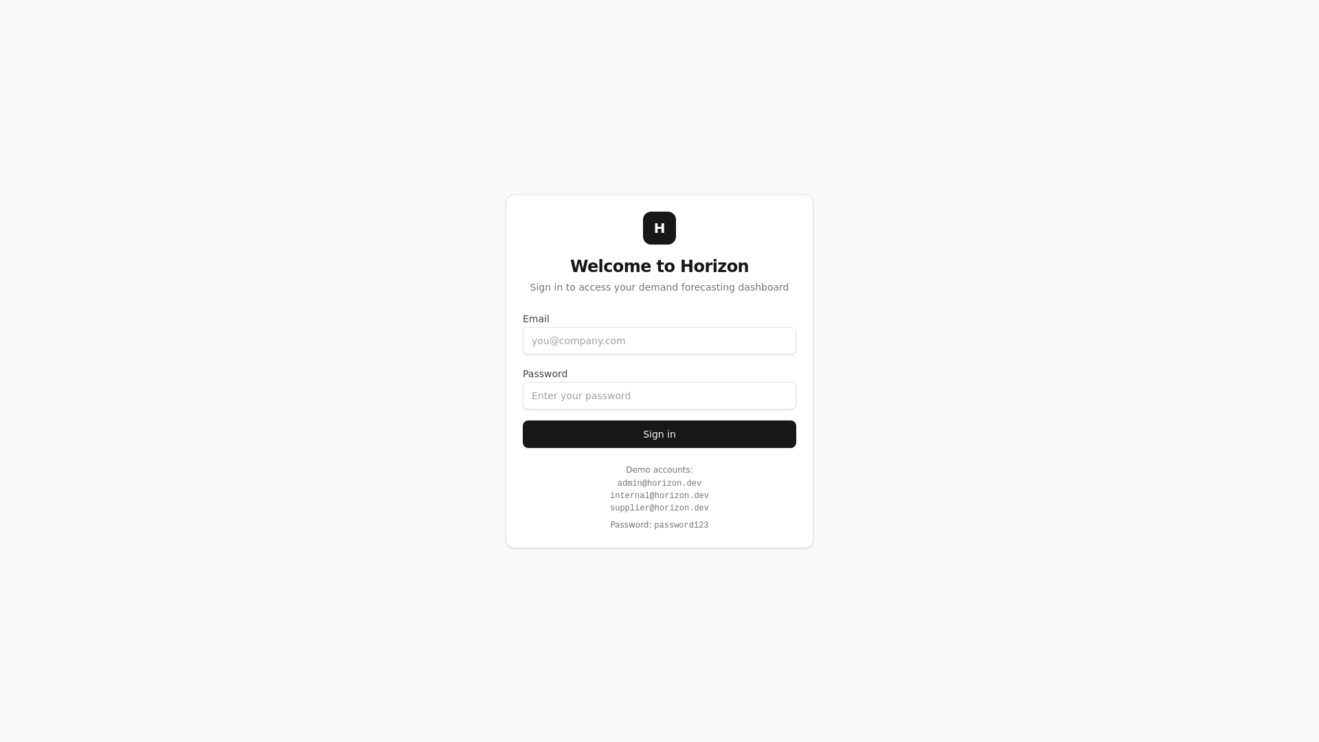 website screenshot of https://horizonorders.com/