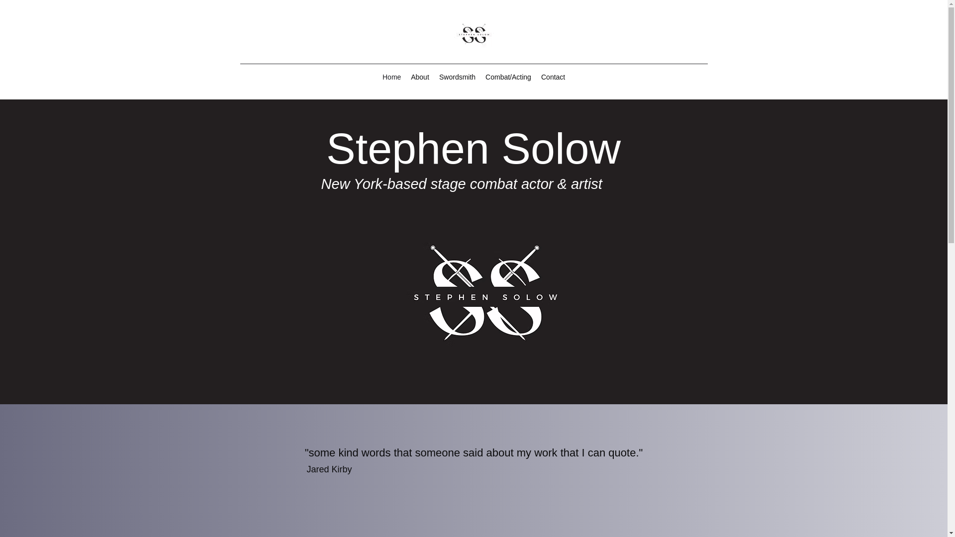 website screenshot of https://stephensolow-swordandbrush.com/
