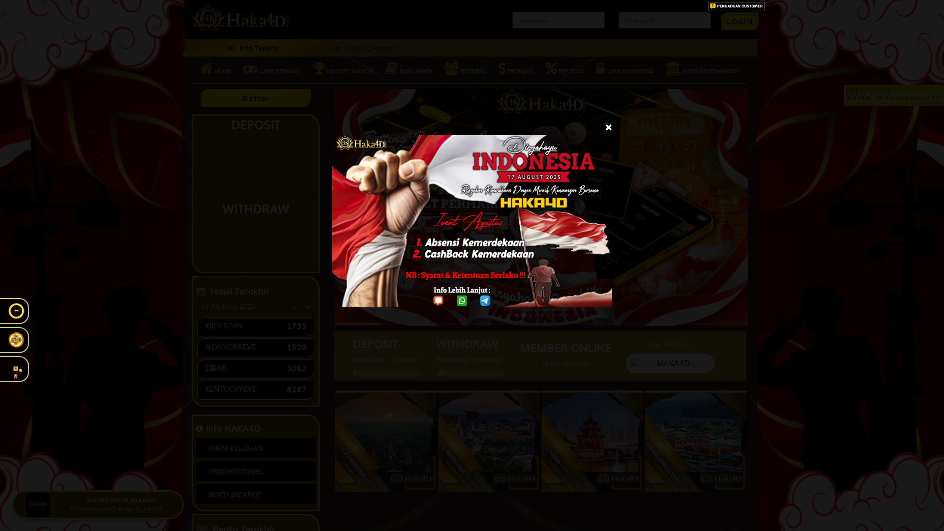 website screenshot of https://hakagacor.site/