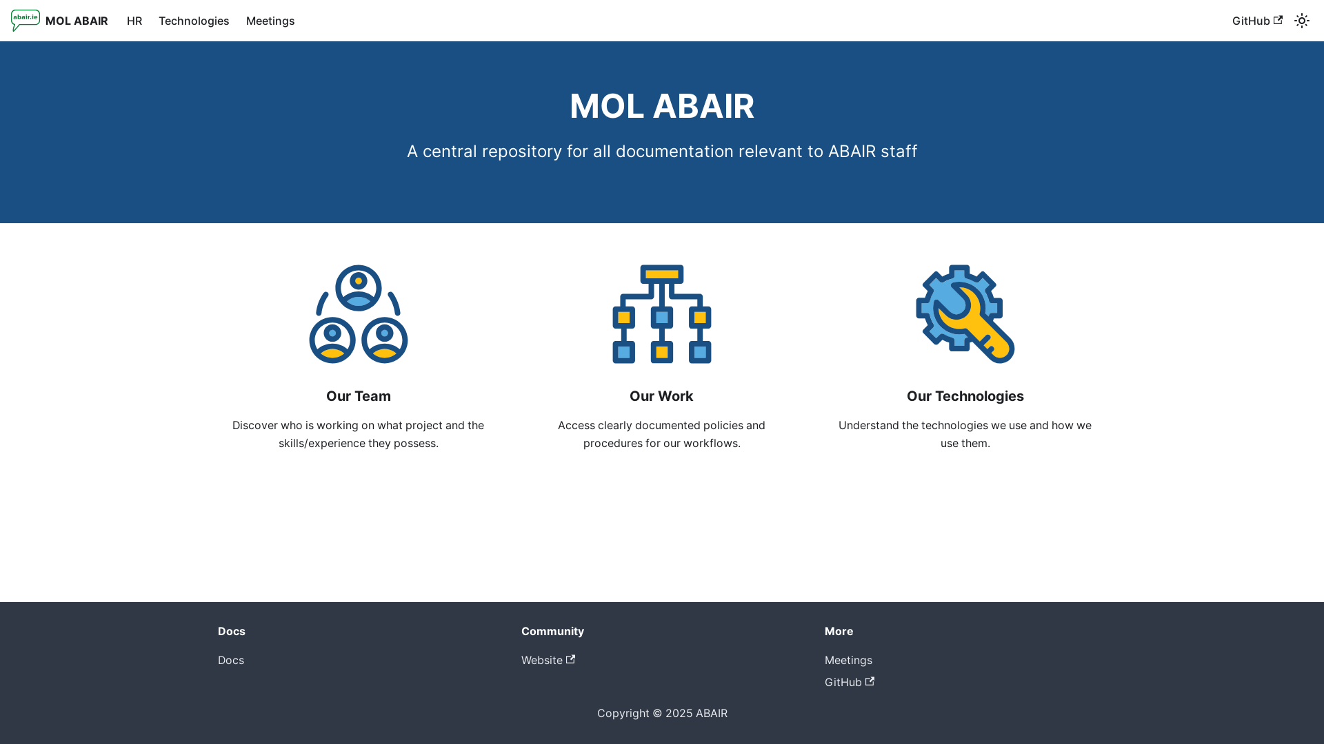website screenshot of https://abair-docs.pages.dev/