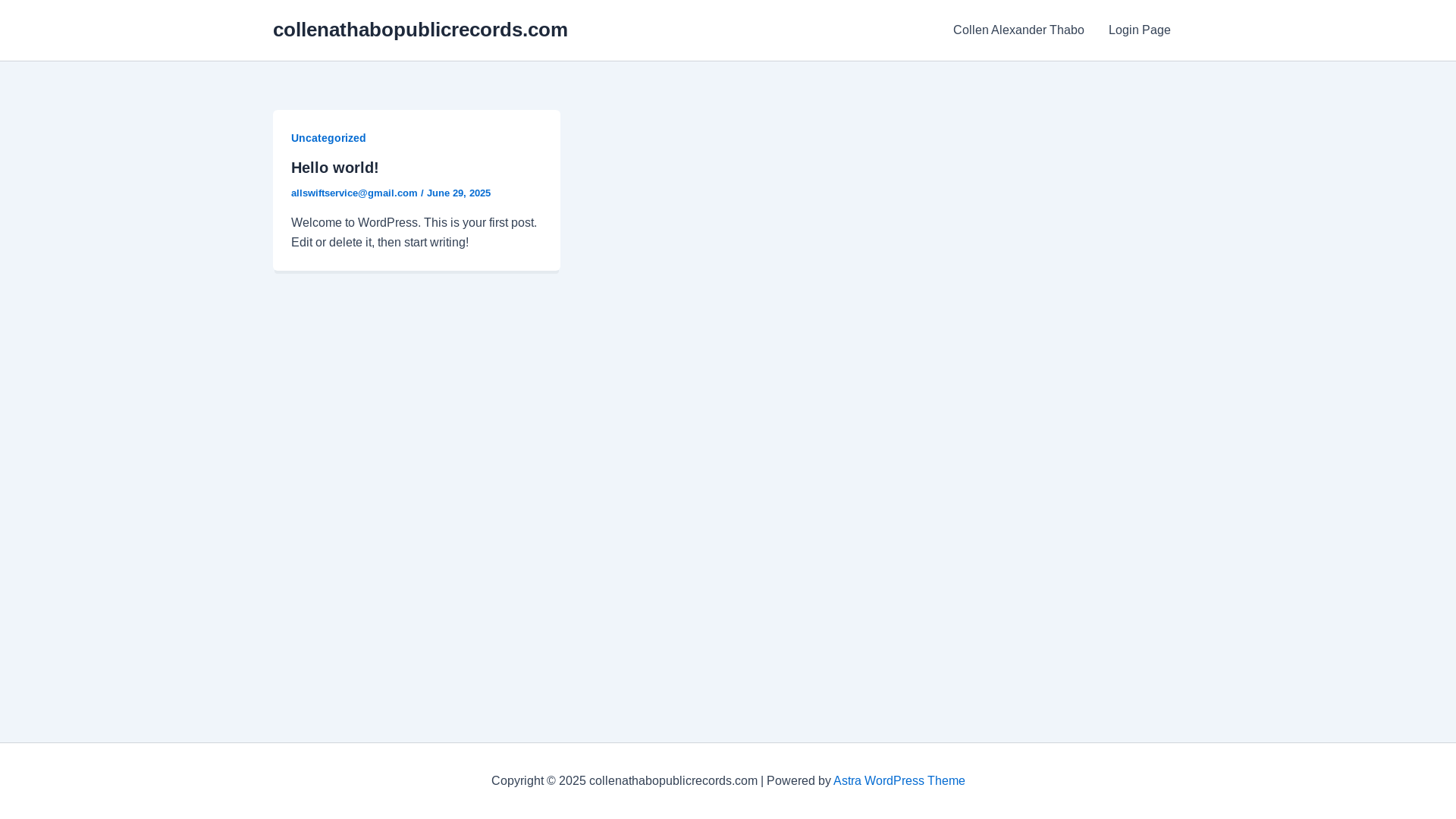 website screenshot of https://collenathabopublicrecords.com/