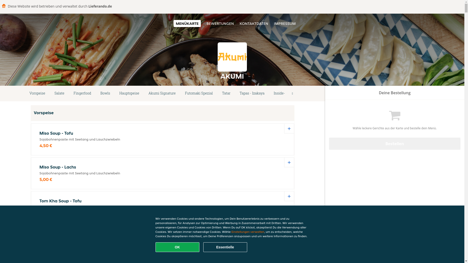 website screenshot of https://akumi-furstenwaldespree.de/