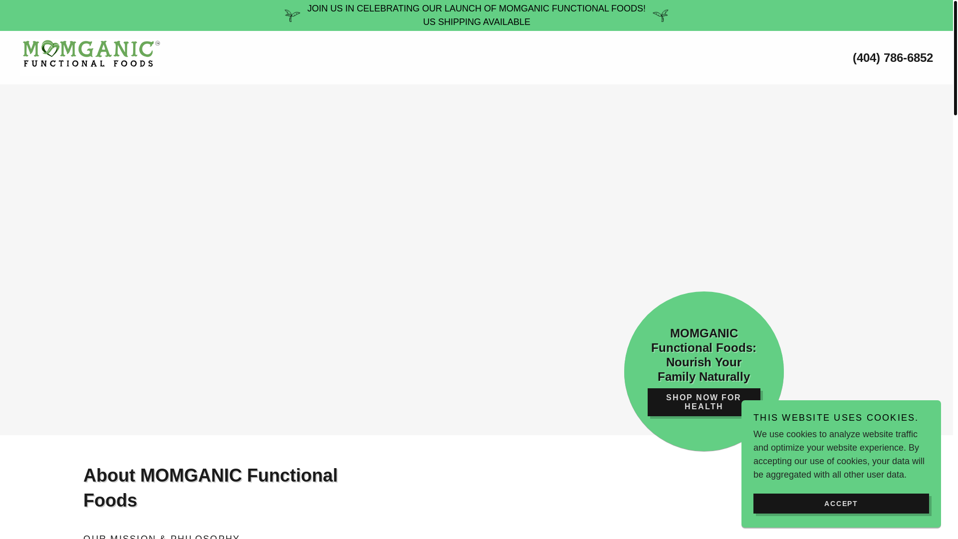website screenshot of https://momganicfoods.com/