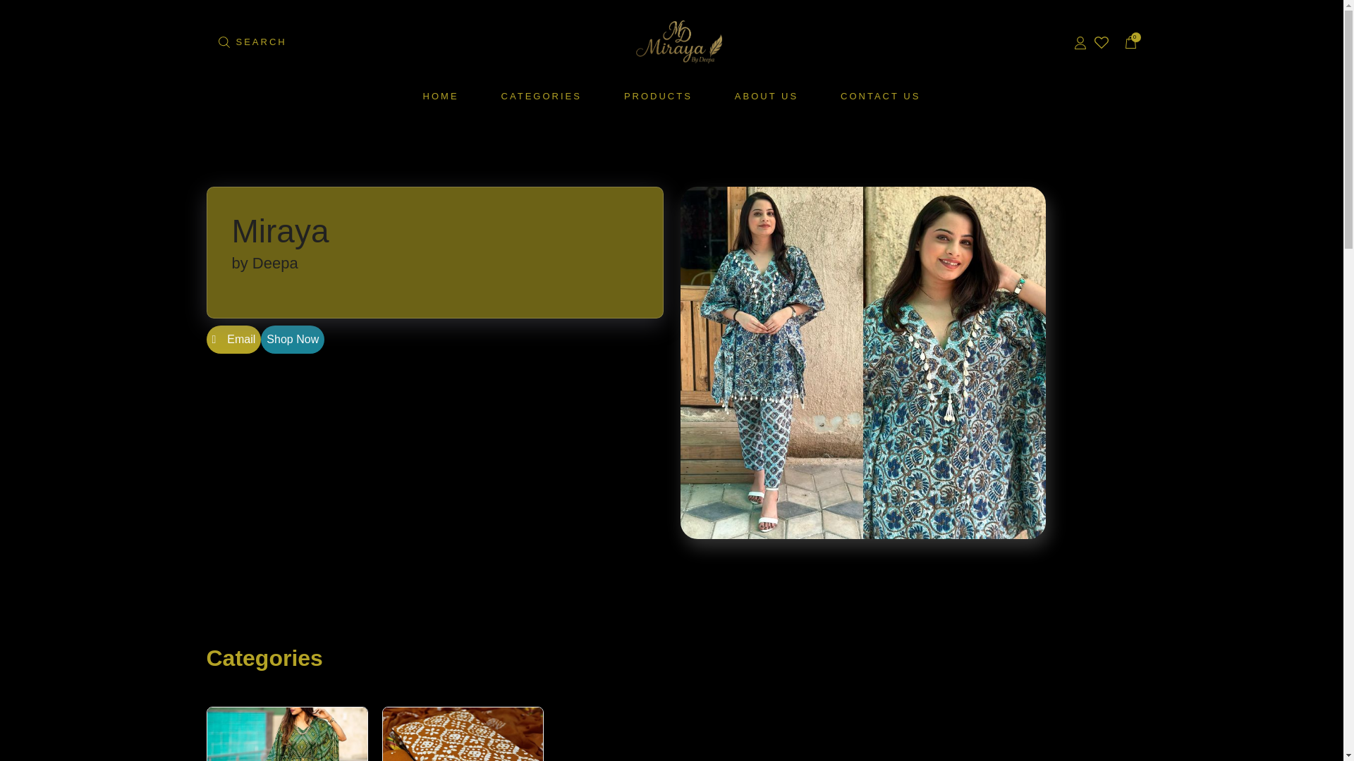 website screenshot of https://mirayabydeepa.com/