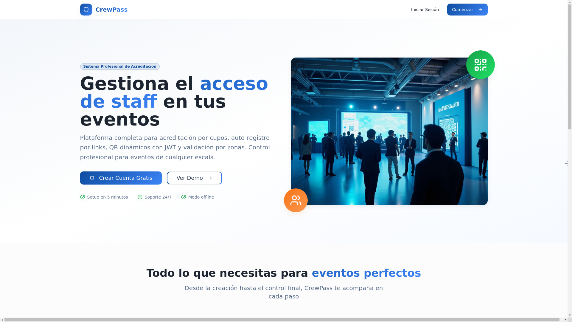 website screenshot of https://crewpass.com.py/