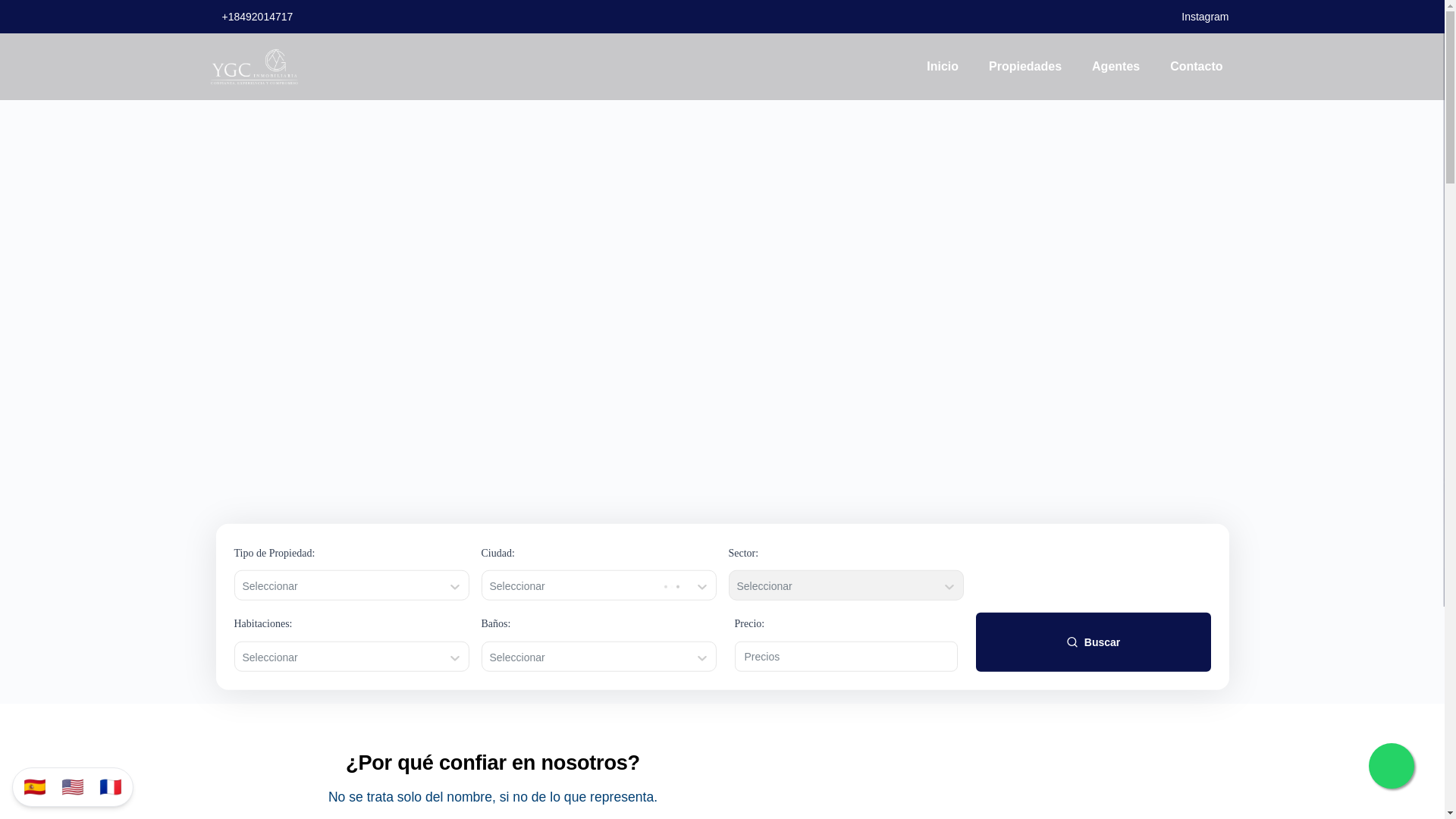 website screenshot of https://ygcinmobiliariard.com/