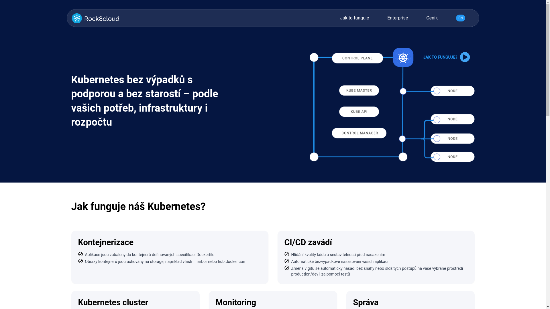 website screenshot of https://rock8cloud.cz/