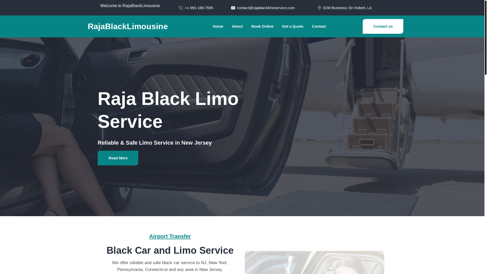 website screenshot of https://rajablacklimoservice.com/