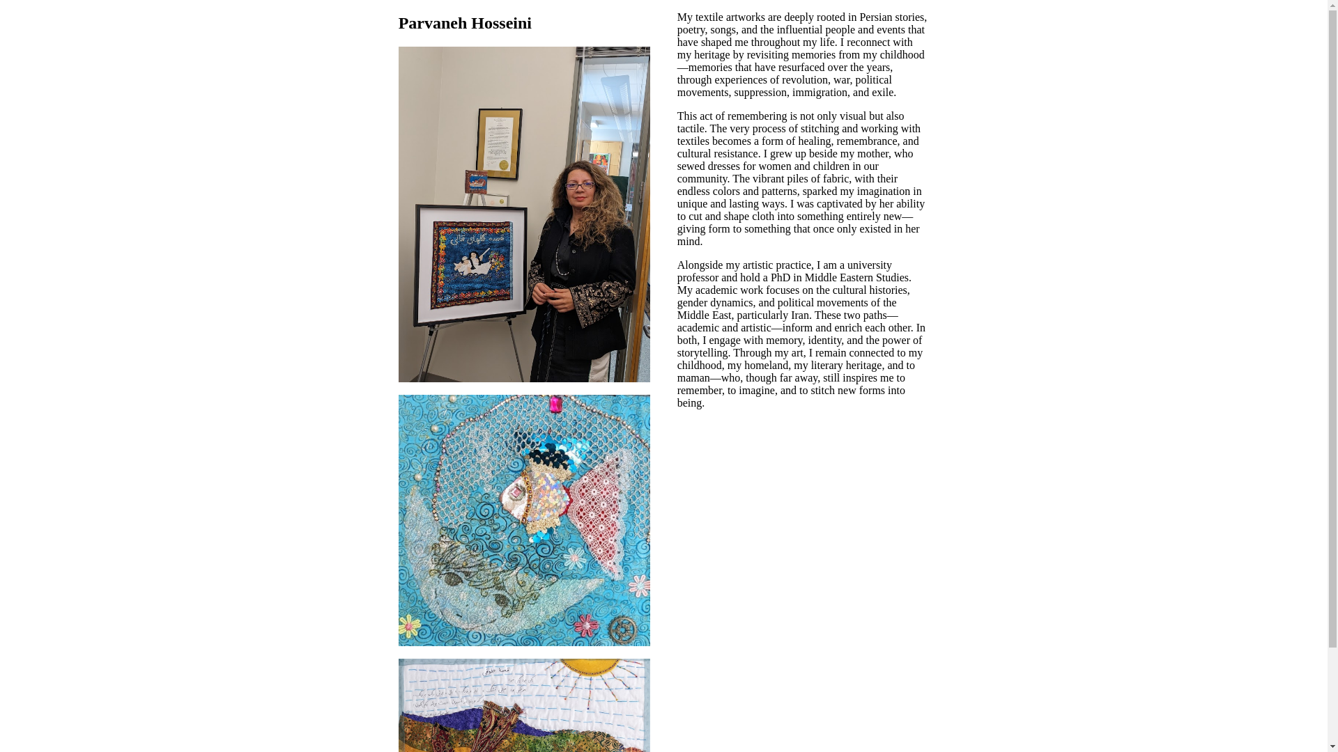 website screenshot of https://parvaneh-hosseini.com/