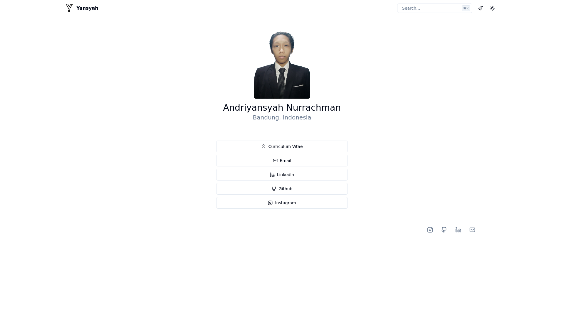 website screenshot of https://yansyah.pages.dev/