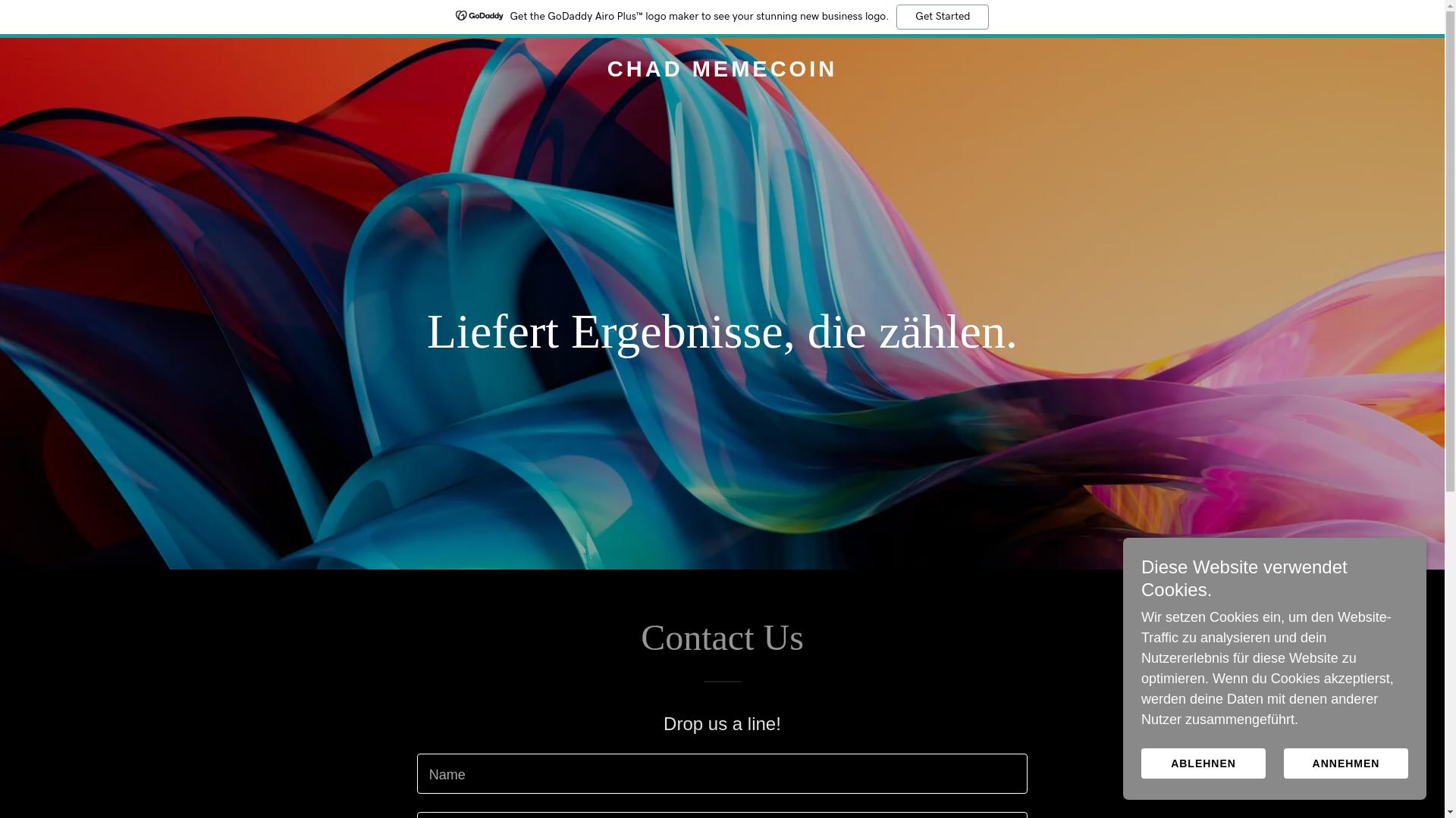 website screenshot of https://chadmemecoin.com/