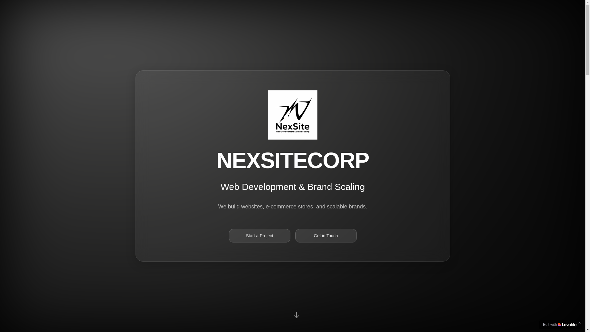 website screenshot of https://nexsitecorp.com/