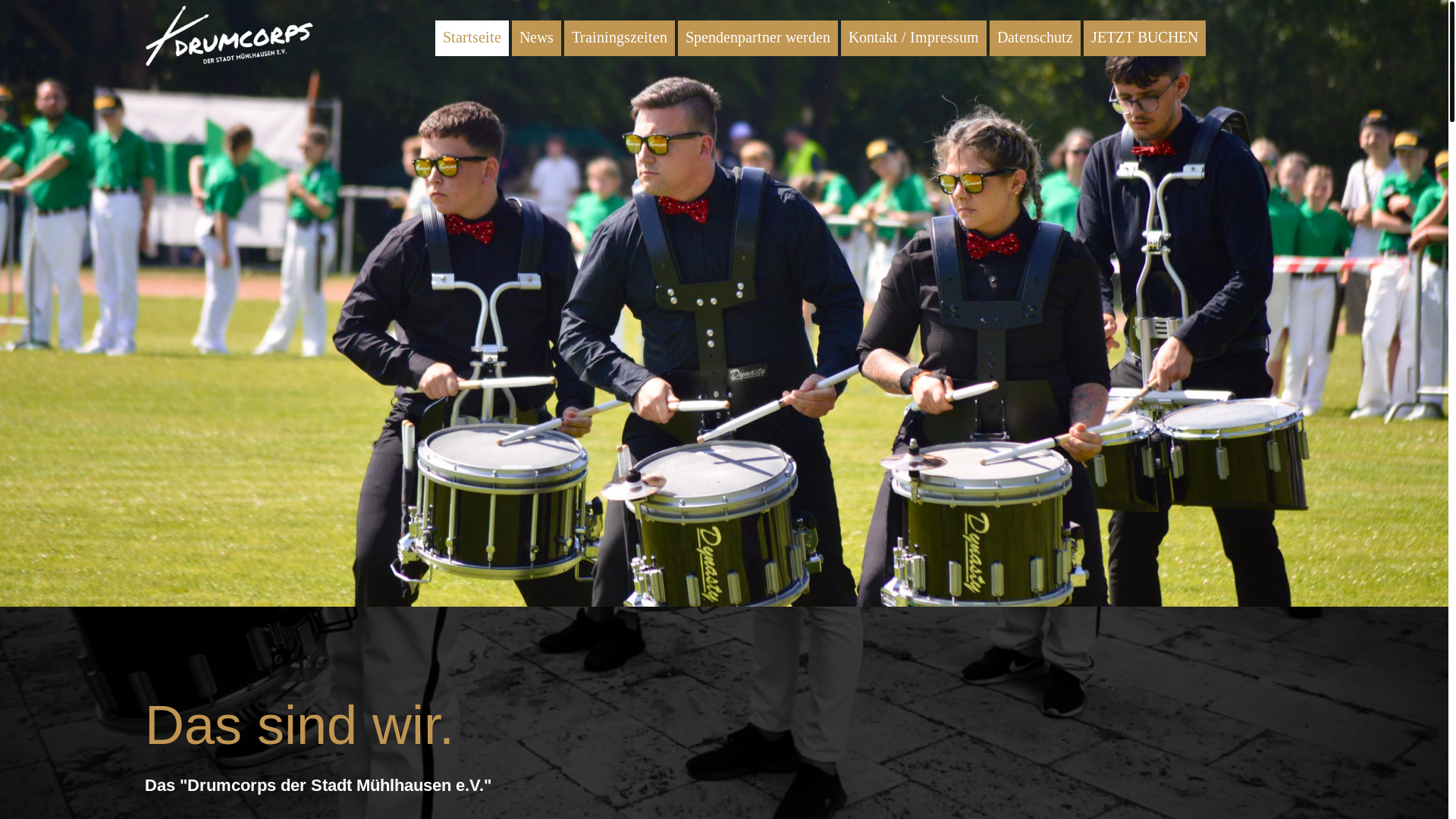website screenshot of https://drumcorps-muehlhausen.de/