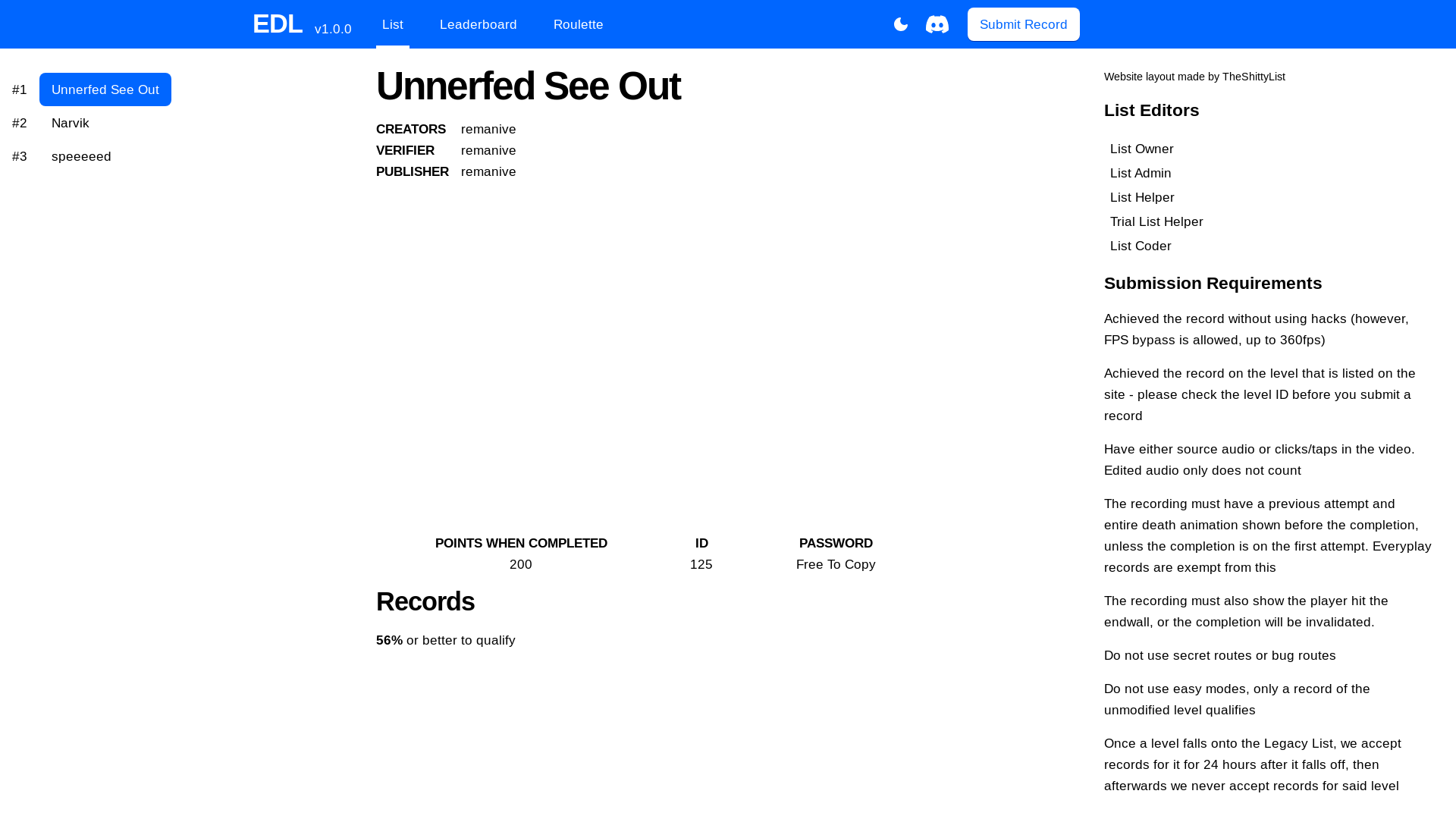 website screenshot of https://emeraldgdps-list.pages.dev/