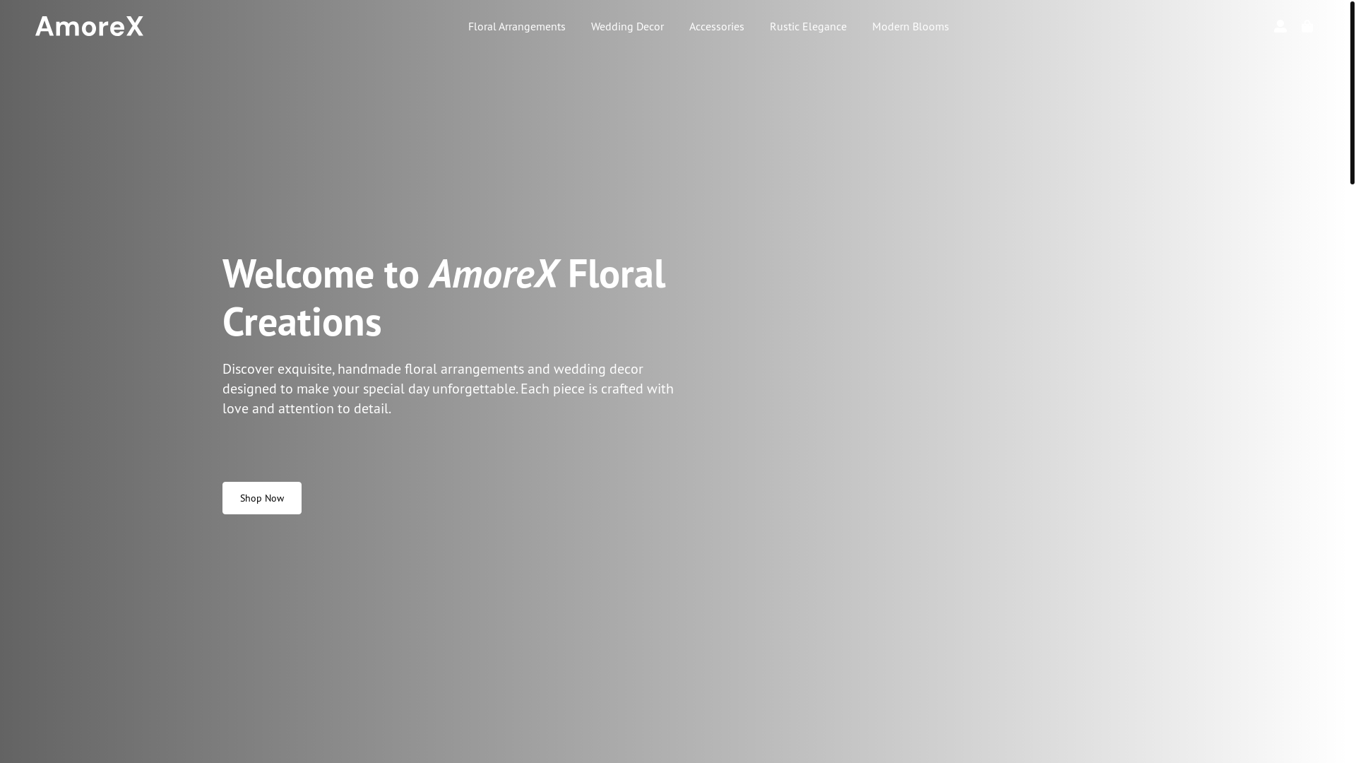 website screenshot of https://amorex-creations.com/