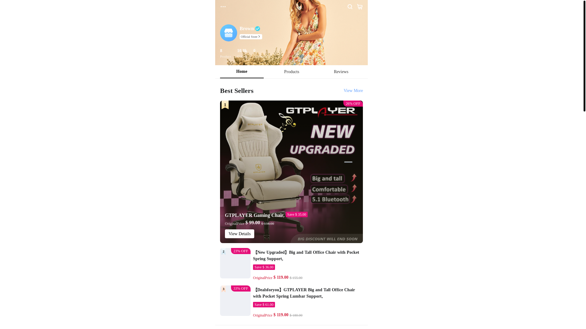 website screenshot of https://chairmalls.top/