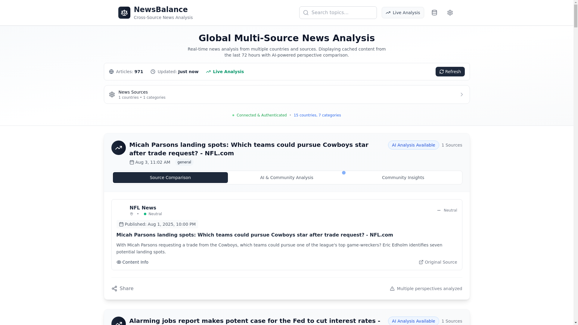 website screenshot of https://newsbalance.fyi/
