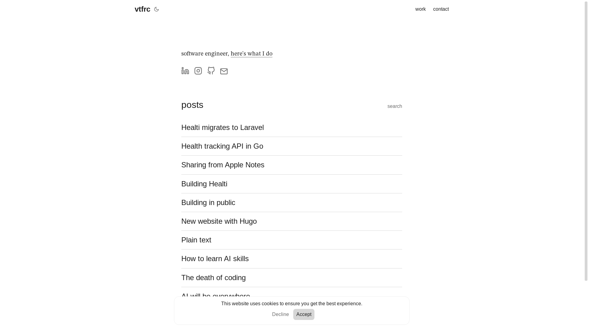 website screenshot of https://vittoriofaraco.pages.dev/