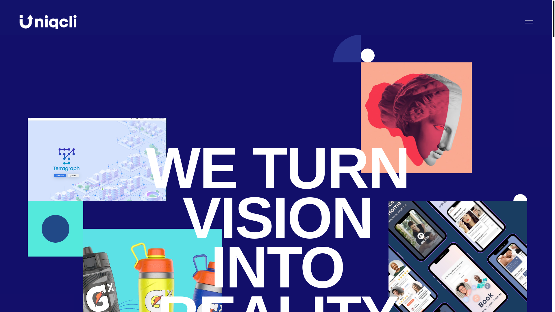 website screenshot of https://uniqclisite.com/
