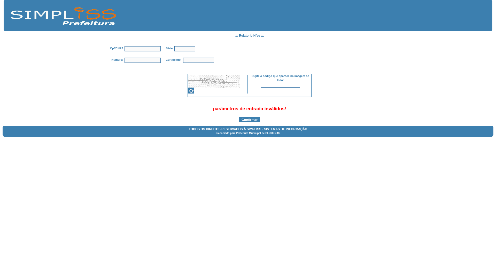website screenshot of https://blumenau.simplissweb.com.br/contrib/app/nfse/relatorio?cnpj=80680093000181