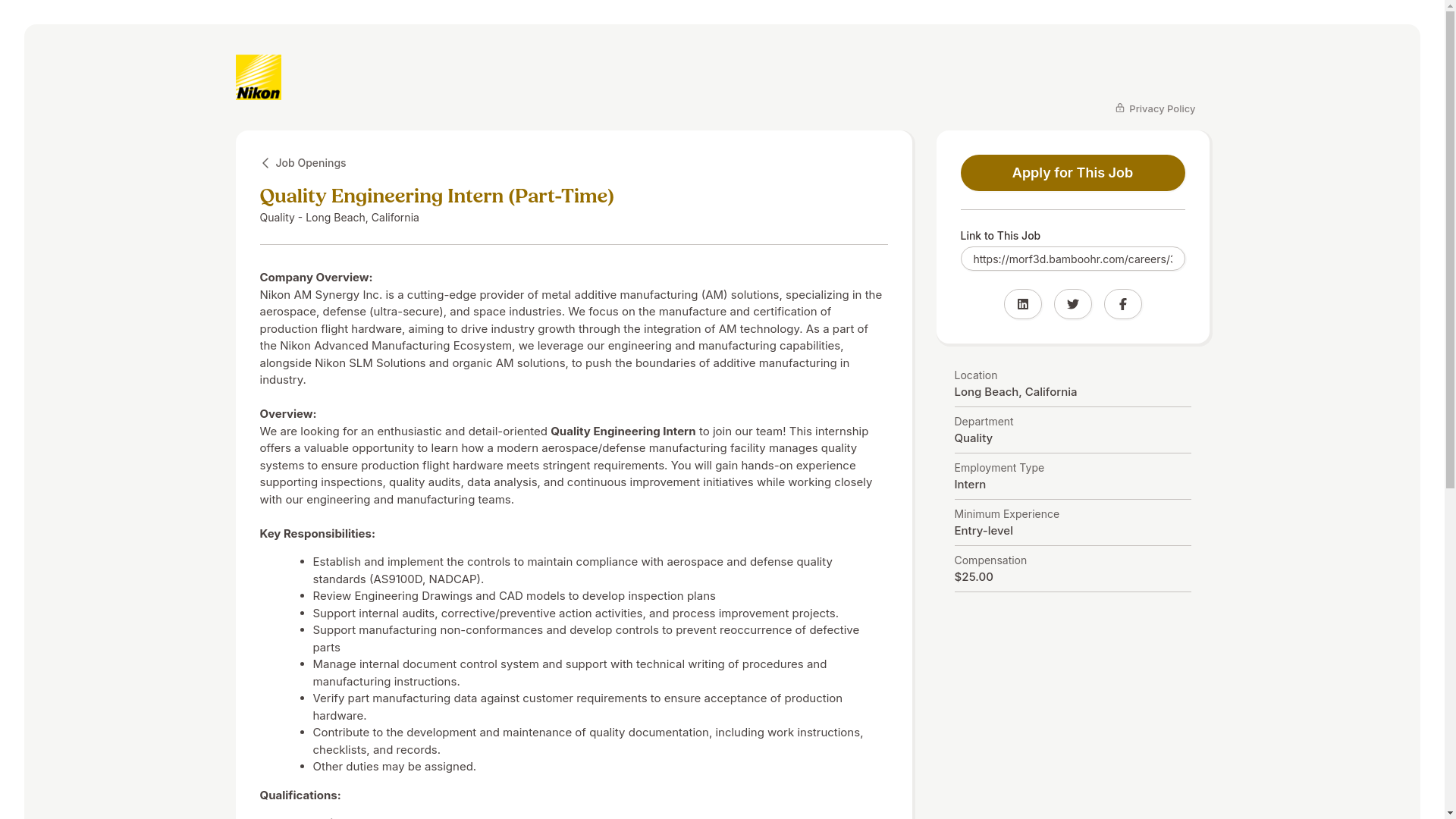 website screenshot of https://morf3d.bamboohr.com/careers/33