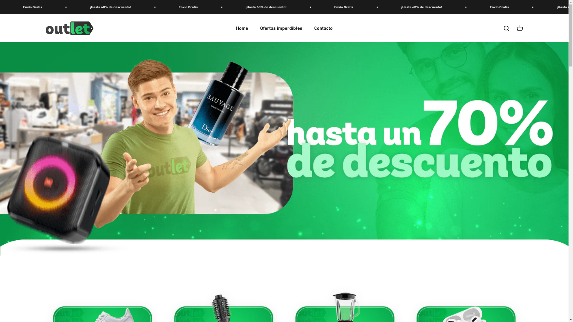 website screenshot of https://descuentosoutletshop.shop/