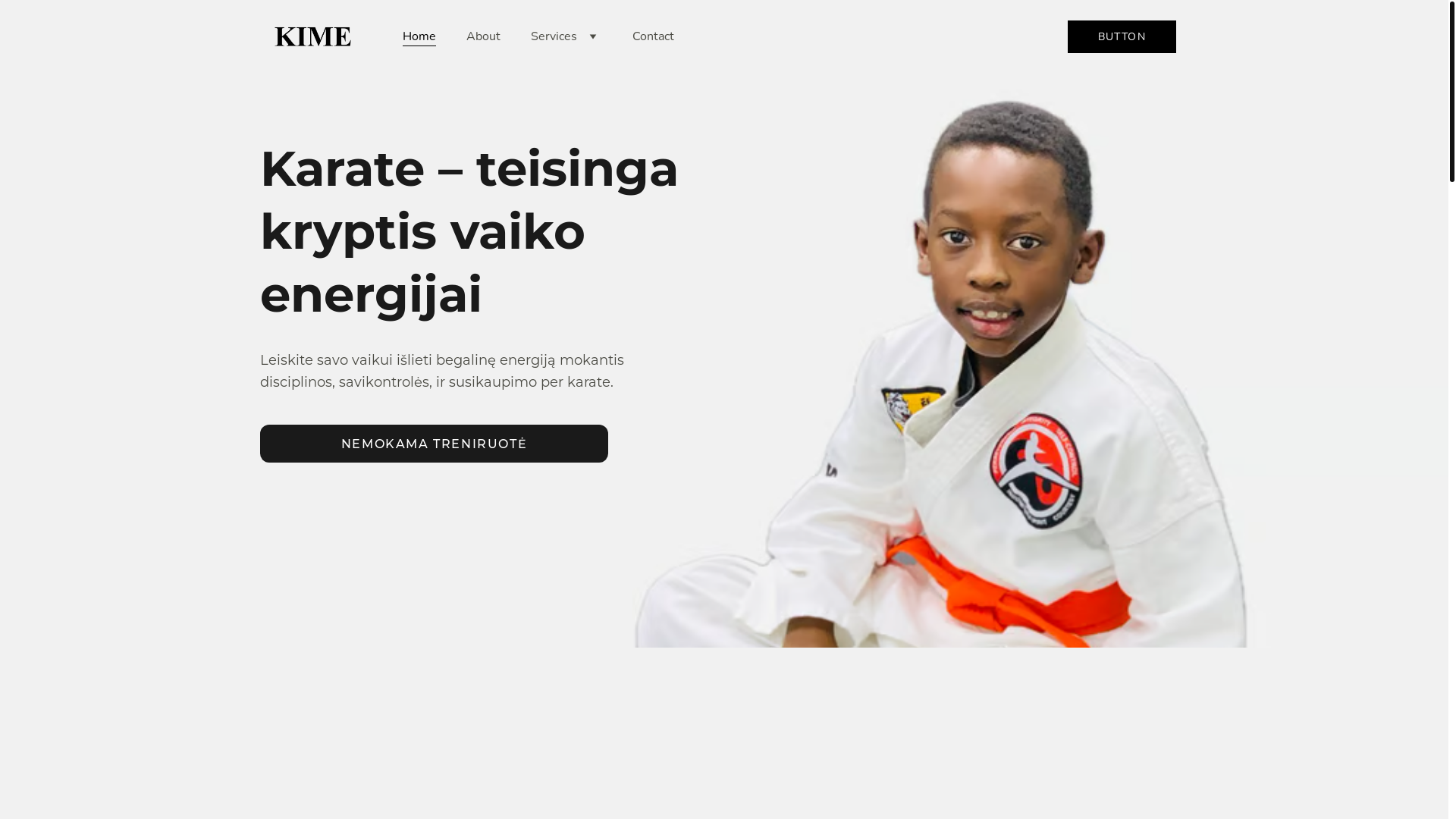 website screenshot of https://karatetreniruotes.lt/