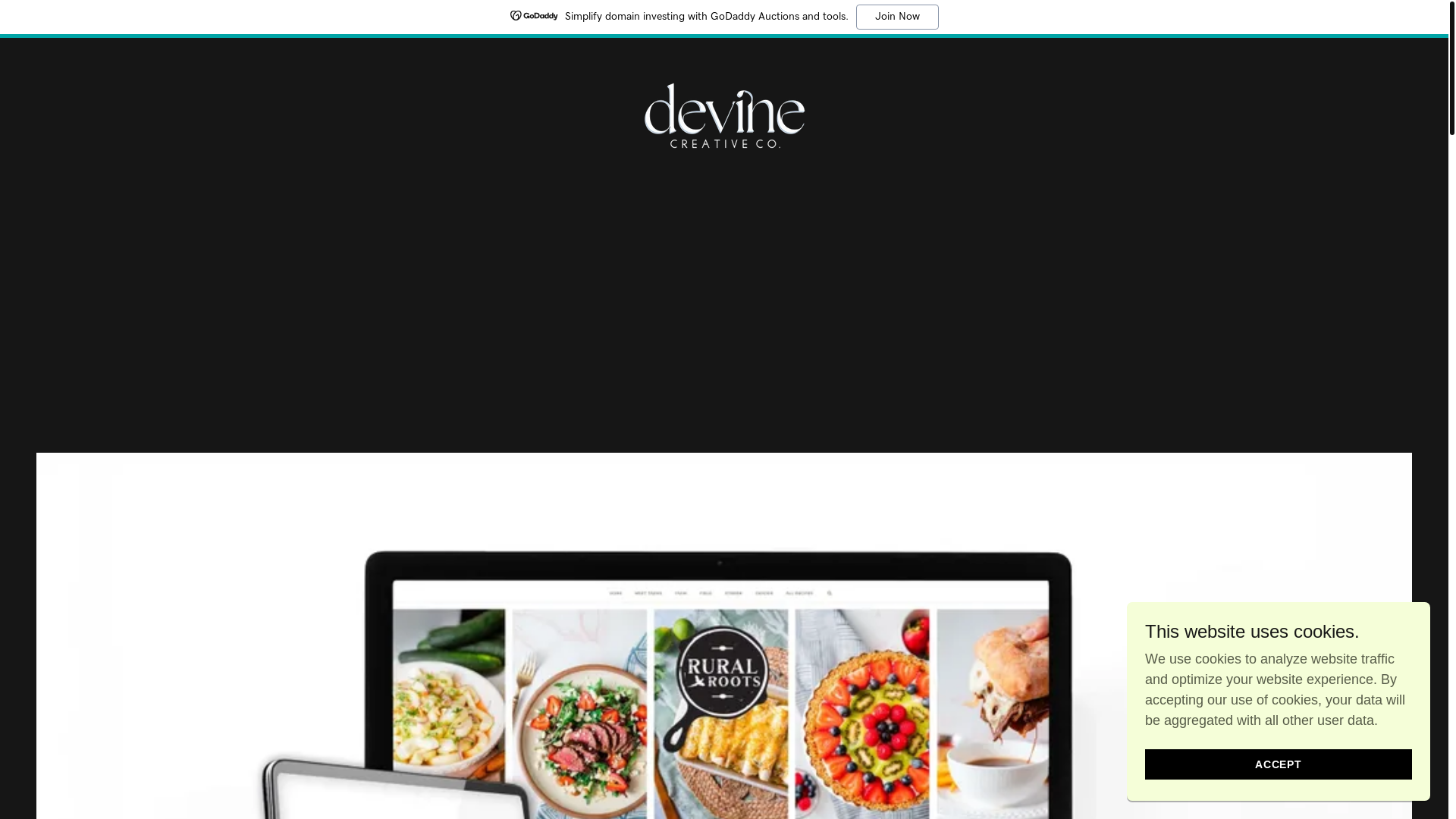 website screenshot of https://devine-creative.co/
