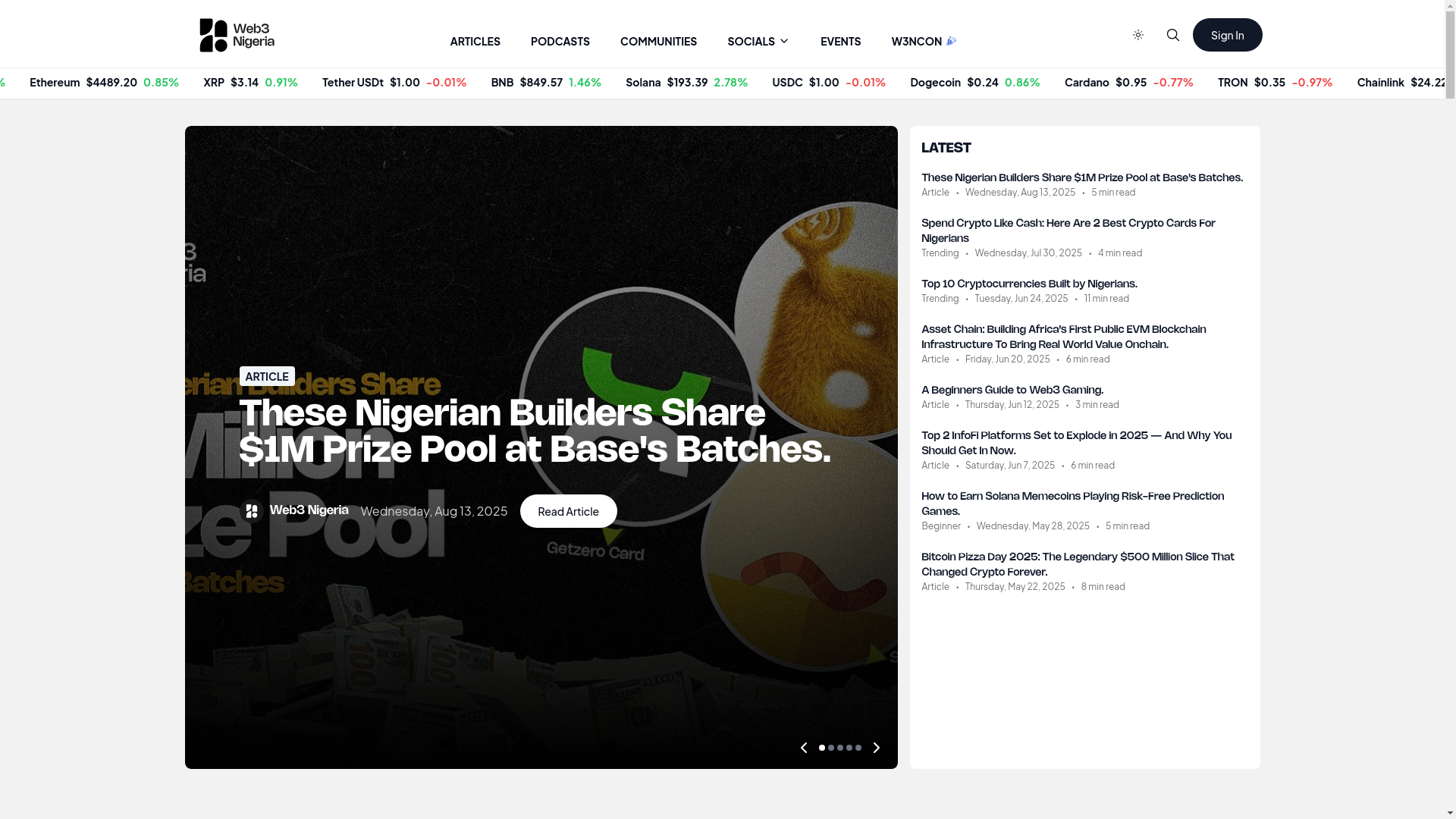 website screenshot of https://web3nigeria.org