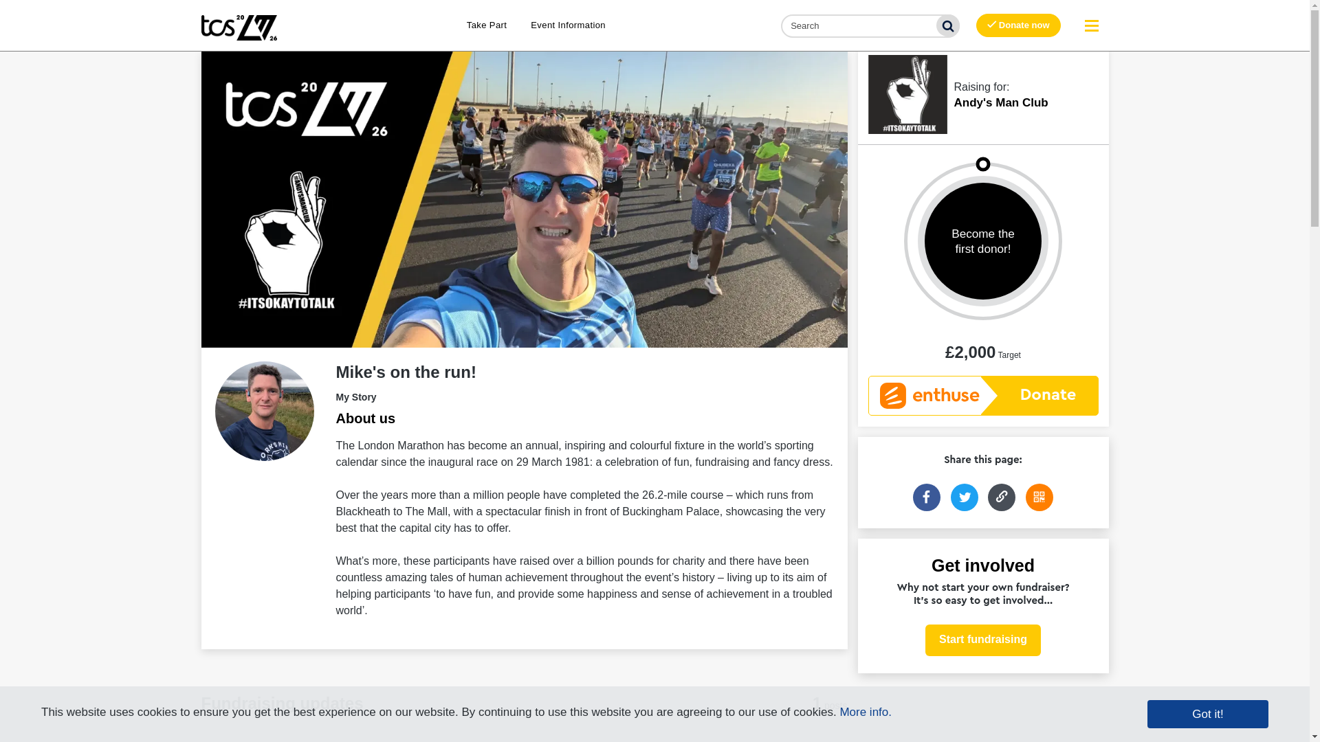 website screenshot of https://mikesontherun.co.uk/