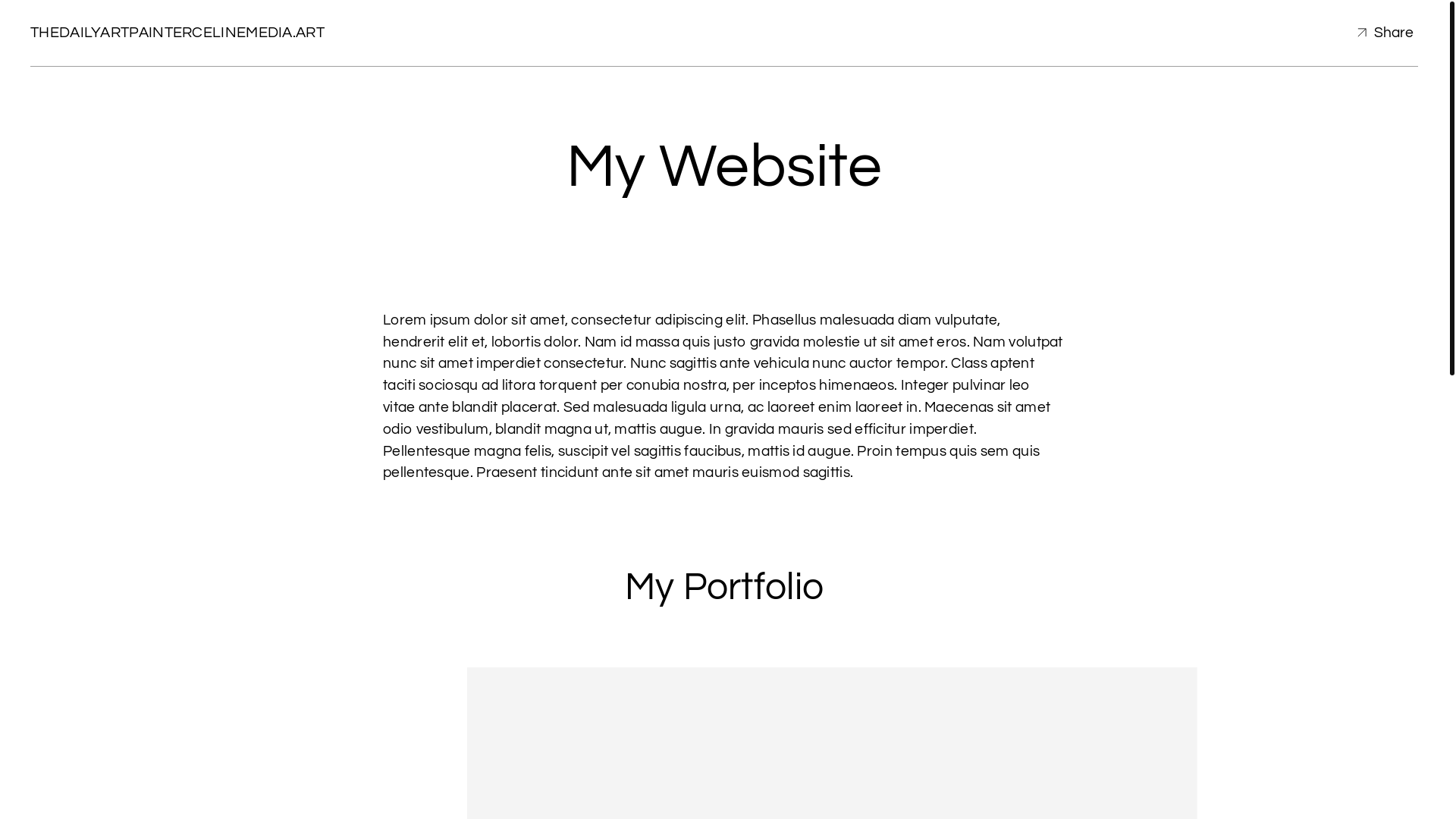 website screenshot of https://thedailyartpaintercelinemedia.art/