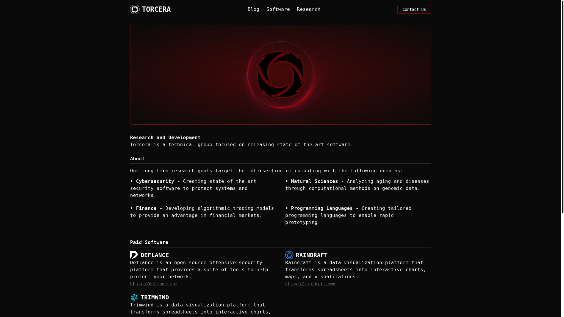 website screenshot of https://torcera.pages.dev/