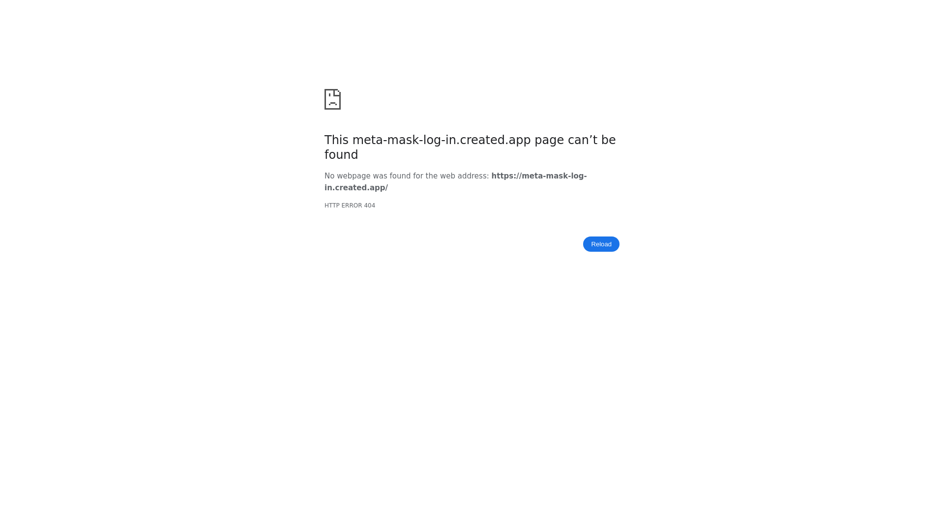 website screenshot of https://meta-mask-log-in.created.app