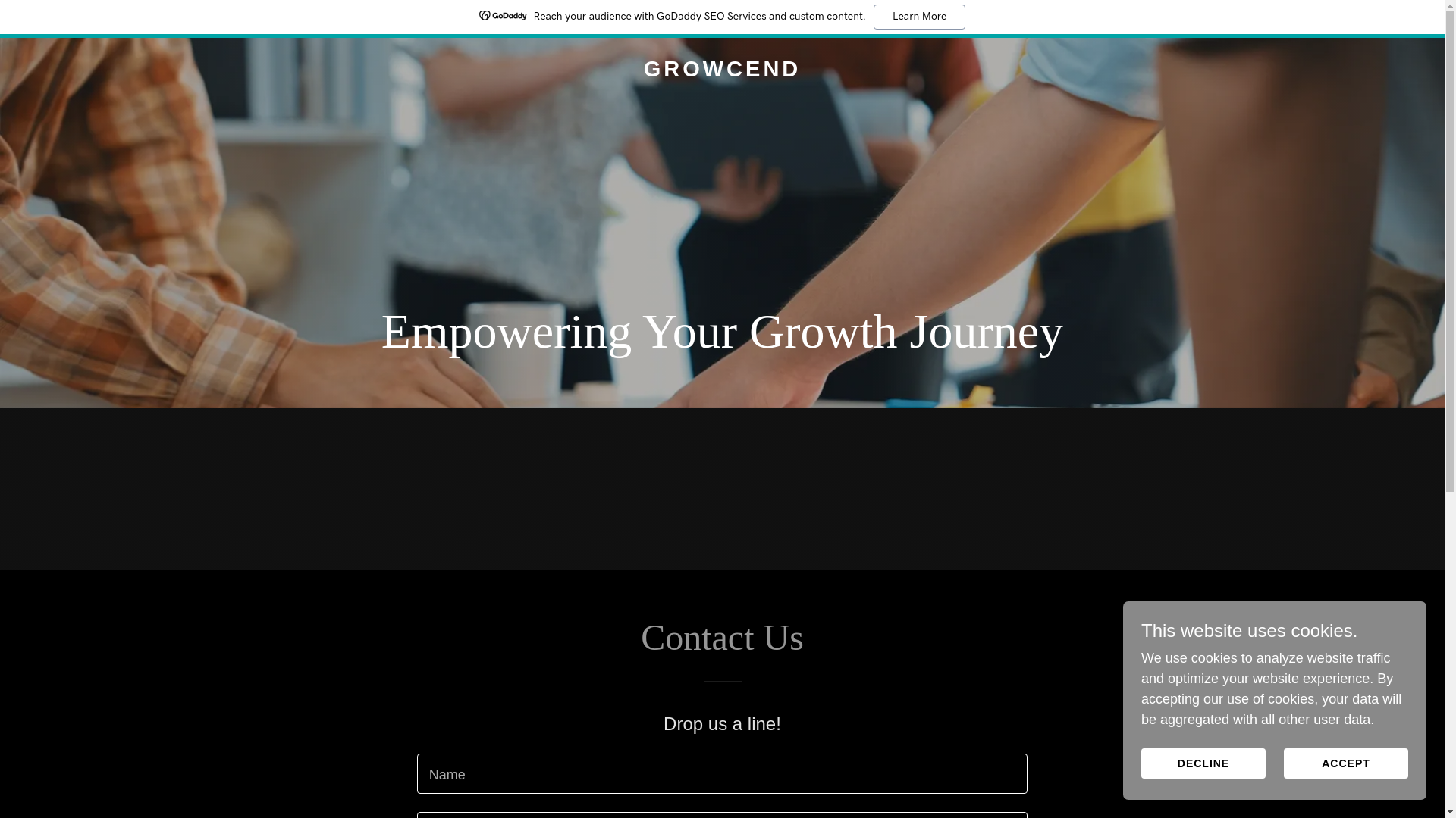 website screenshot of https://growcend.com/