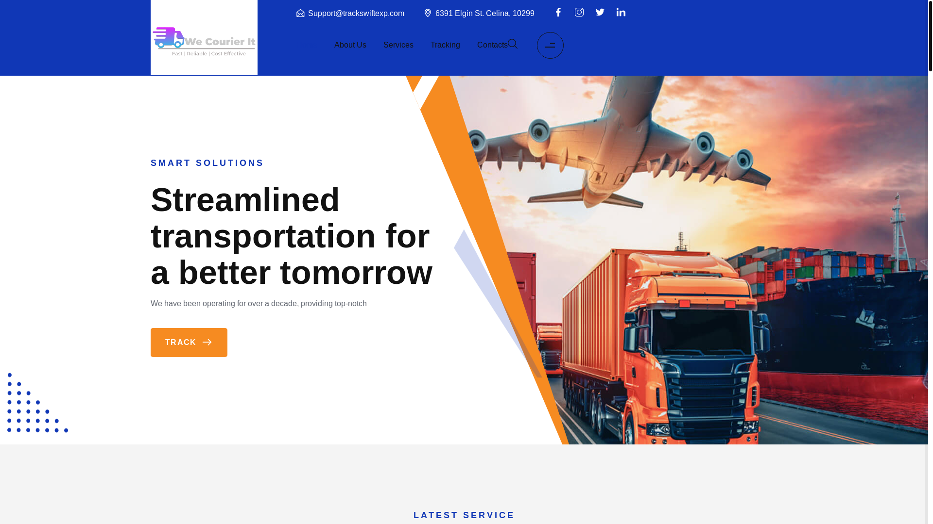 website screenshot of https://trackswiftexp.com/