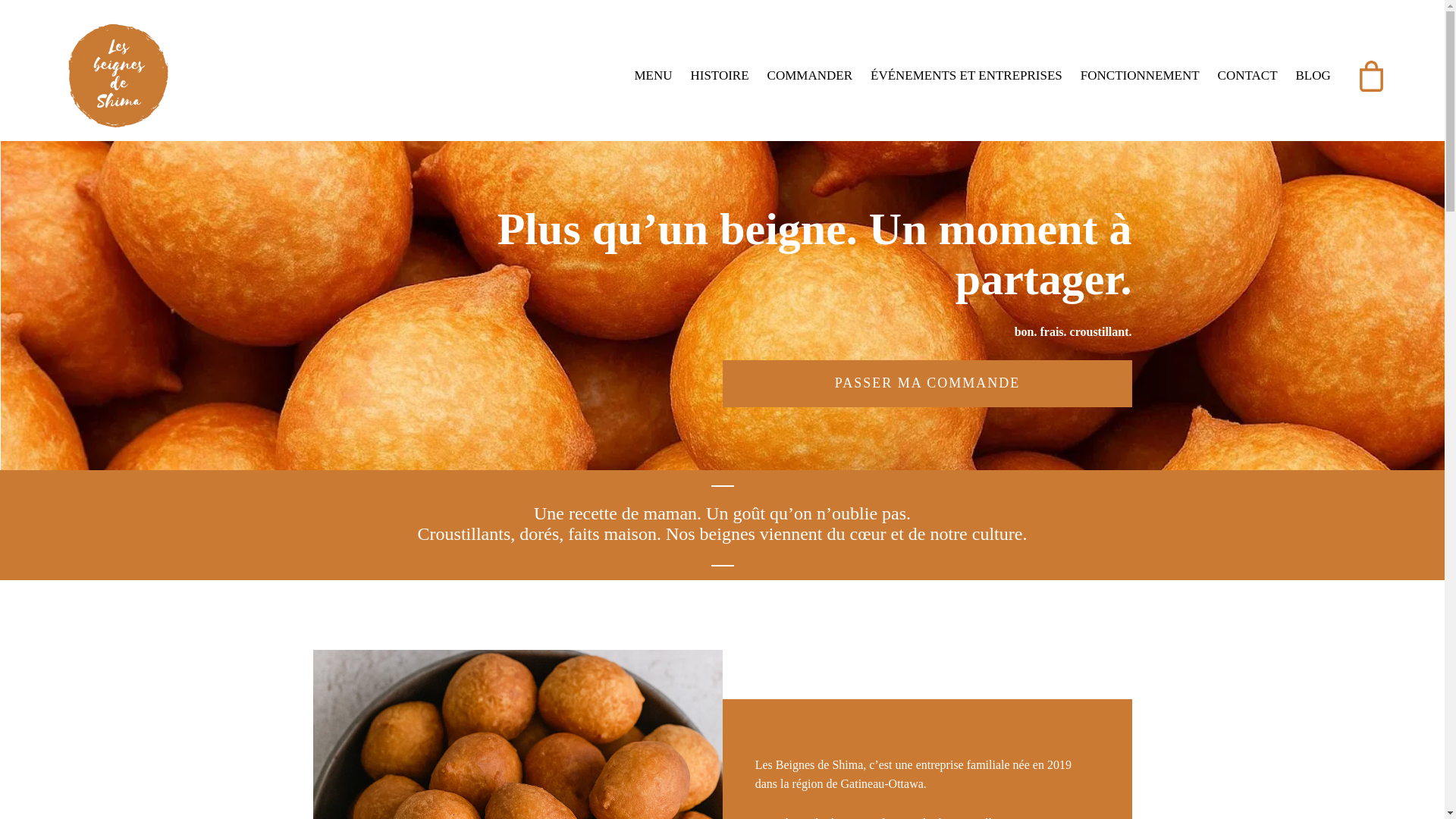 website screenshot of https://beignesdeshima.ca/