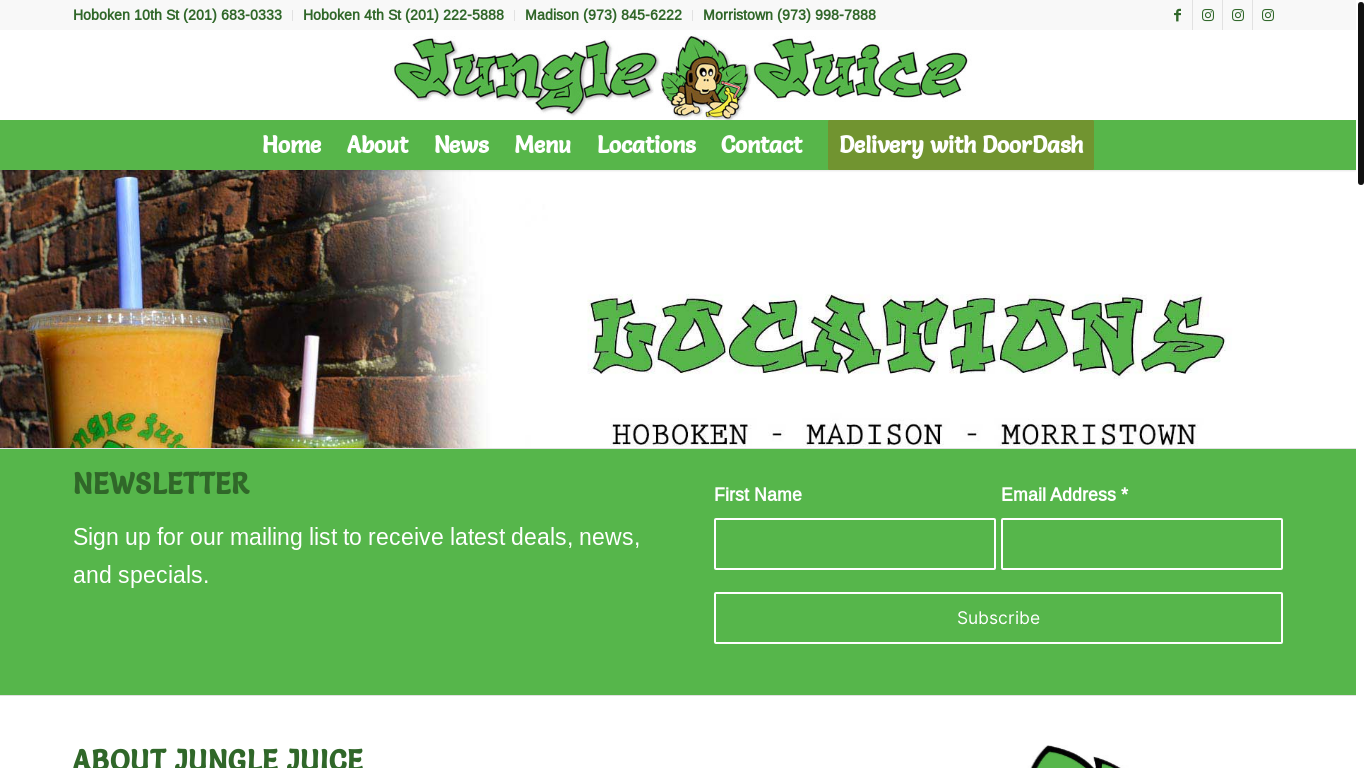 website screenshot of https://junglejuicenj.com/