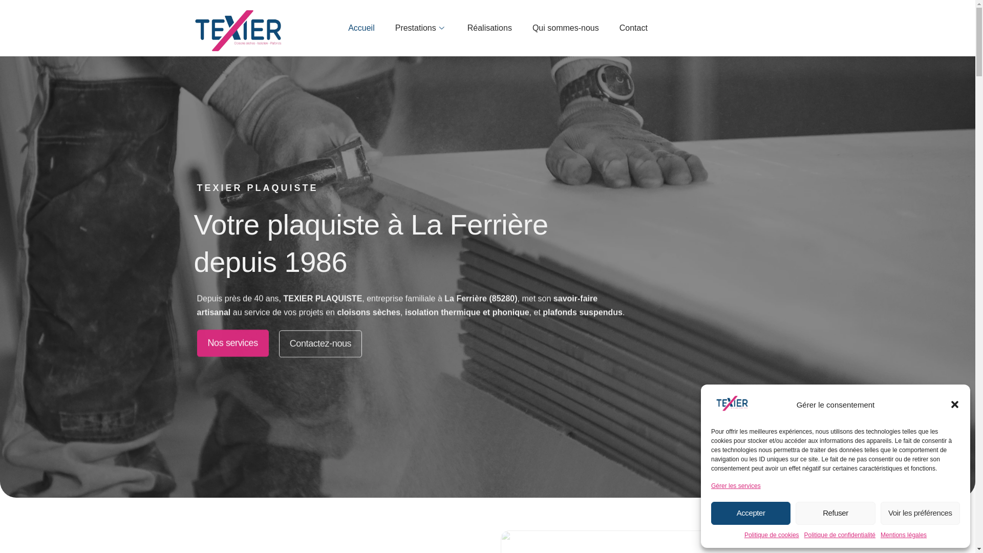 website screenshot of https://texier-plaquiste85.fr/