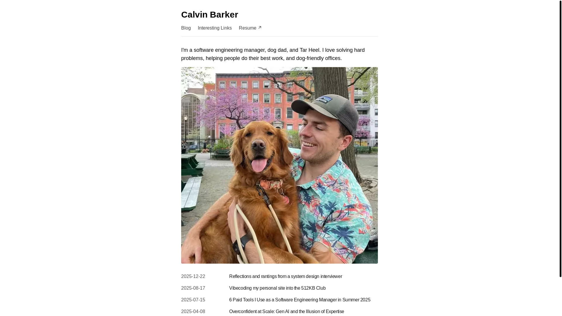 website screenshot of https://barker.sh/