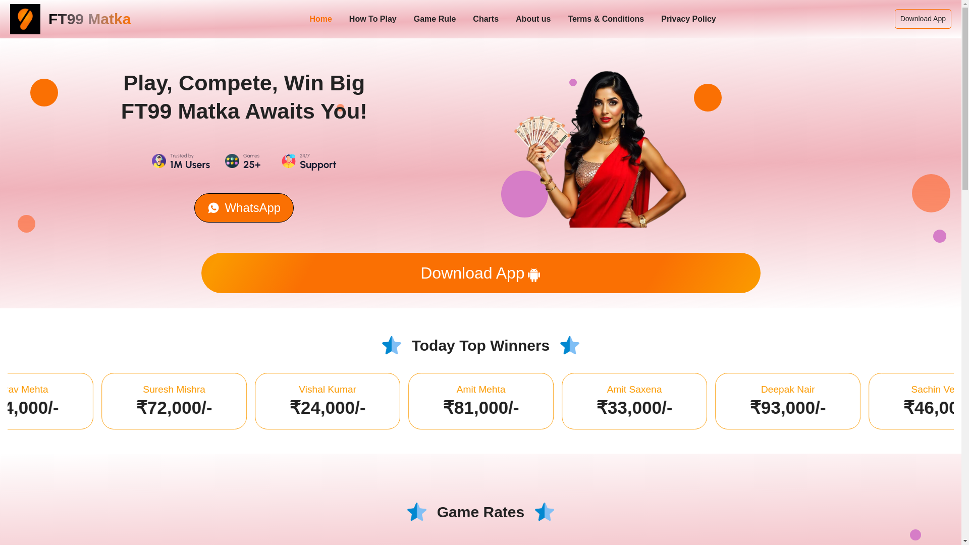 website screenshot of https://ft999matkaapp.online/