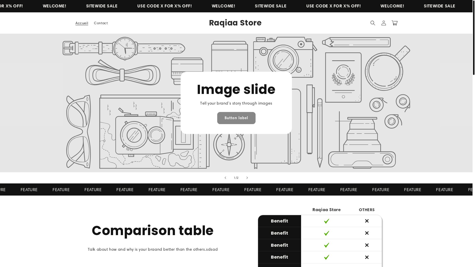 website screenshot of https://raqiaastore.com/