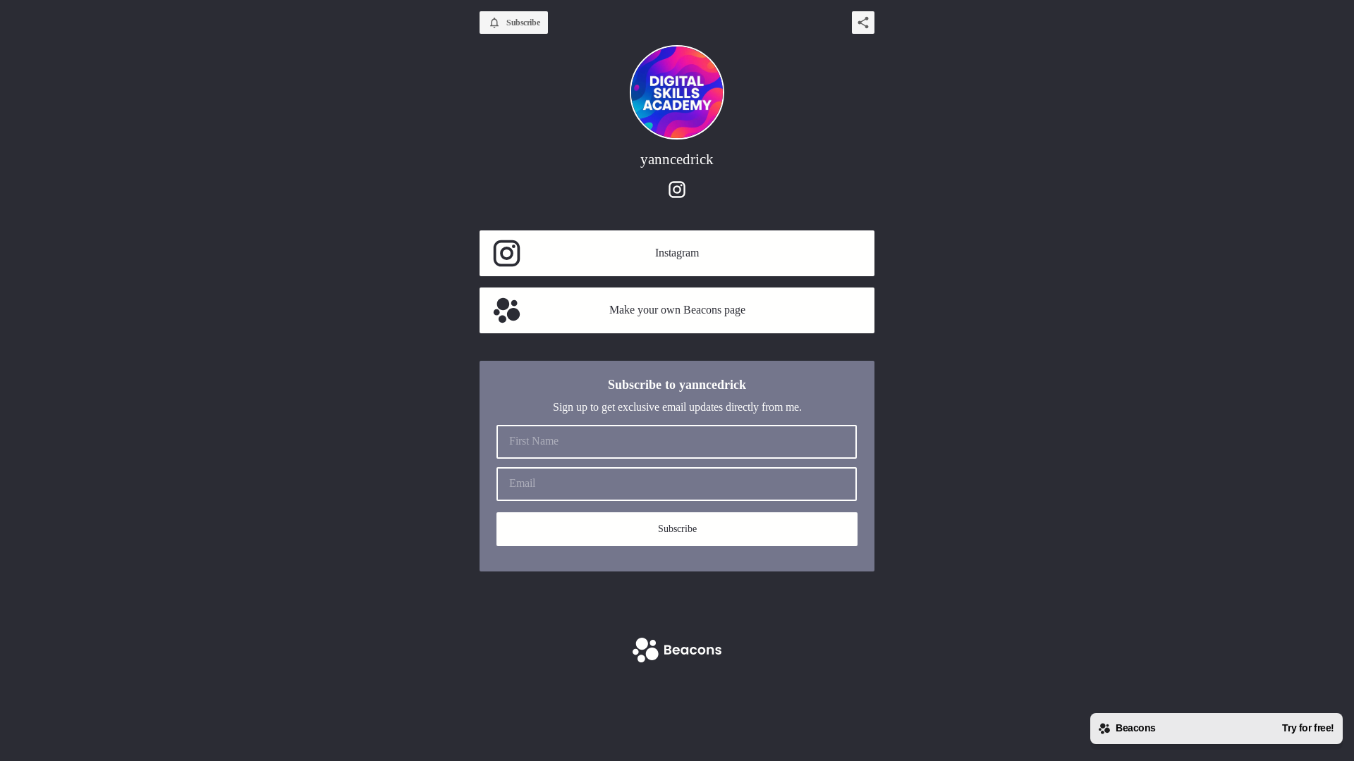 website screenshot of https://yanncedrick.com/